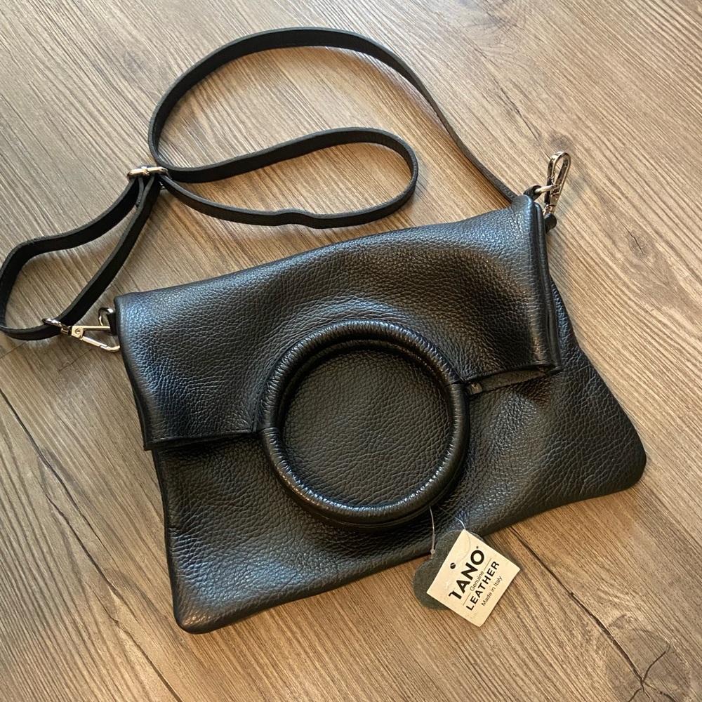 It’s NWT Tano Black Leather Bag, small